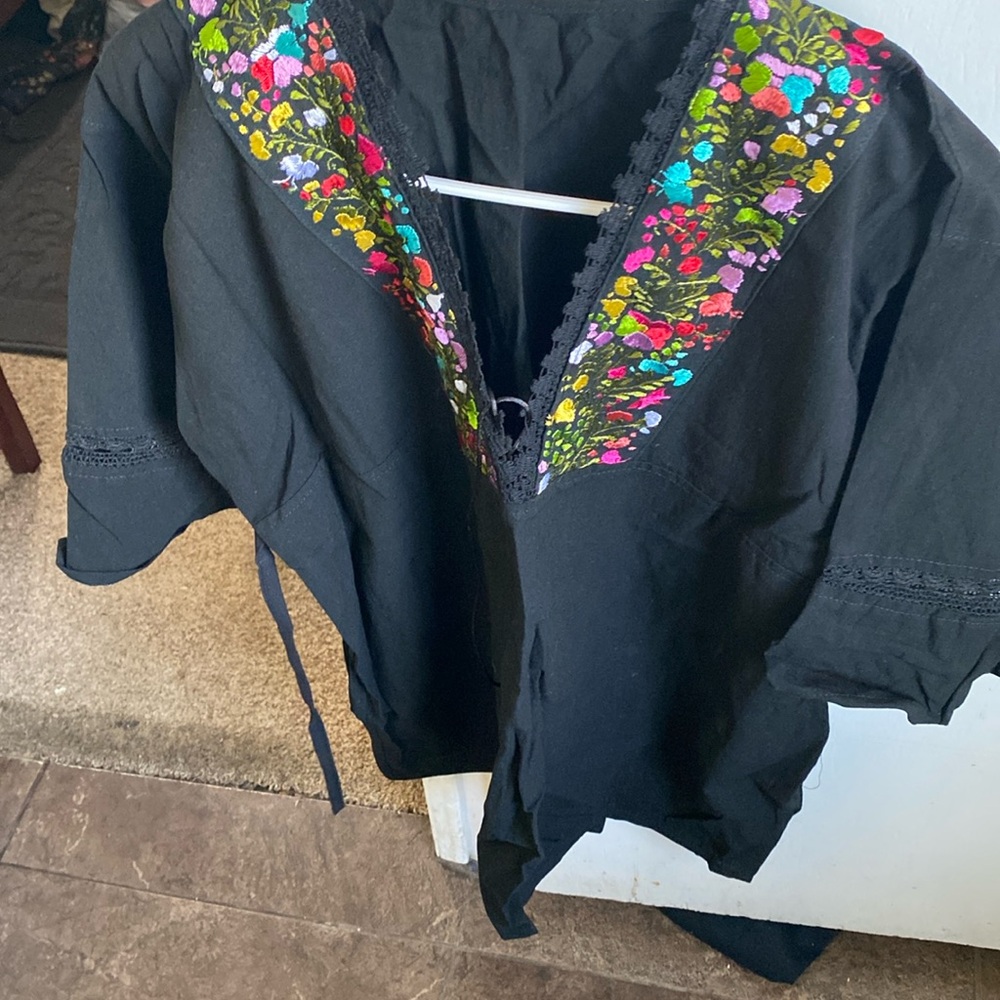 Mexican handmade blouse with embroidery s